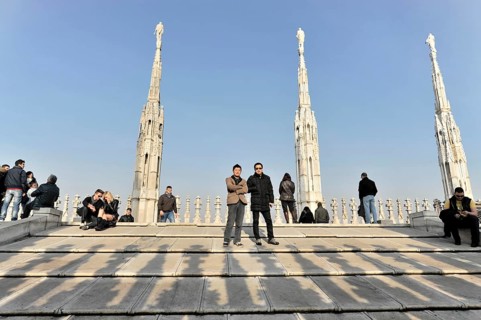 Towers, Milan Cathedral, Duomo, start of construction 1386, completion 1858, Milan, Milano,