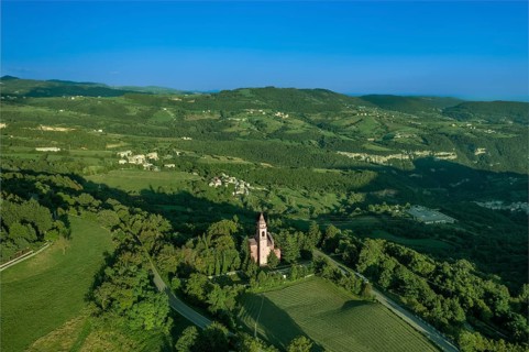 Eighteenth century church S. Marziale and the bell tower. Breonio fraction of the municipality of