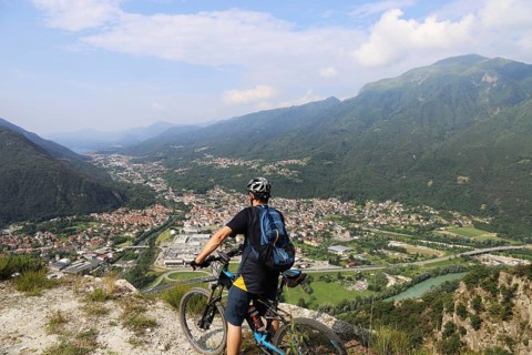 Mountain bikers on a trail in Val Grande near Lake Maggiore