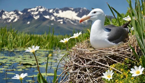 Ai generated, animal, animals, bird, birds, biotope, habitat, a, individual, swims, waters, reeds,