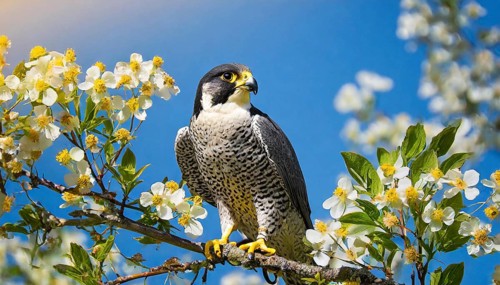 KI generated, animal, animals, bird, birds, biotope, habitat, a, individual, sits, branch, perch,