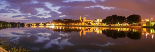 Pont St.-Benetzet and Papast Palace at sunrise, Avignon, Provence, France, Europe