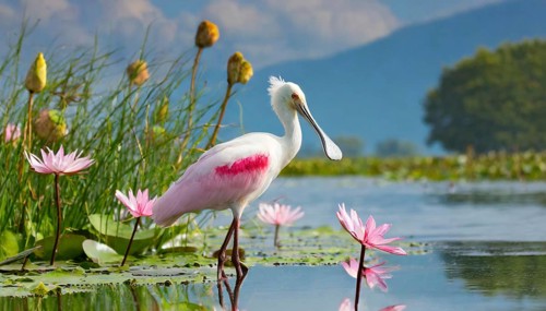 Ai generated, animal, animals, bird, birds, biotope, habitat, one, individual, swims, waters,