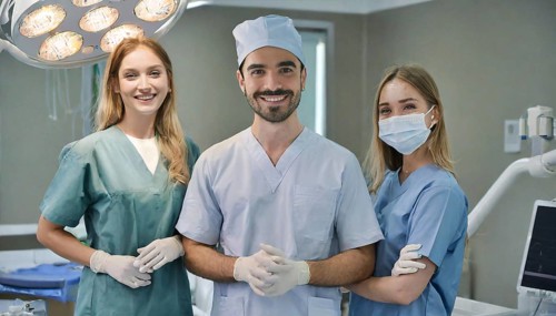 AI generated, RF, woman, woman, man, doctor, doctor team, team, 30, years, attractive, attractive,