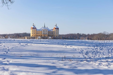 Baroque Moritzburg Hunting Lodge, Moritzburg, Saxony, Germany, Europe