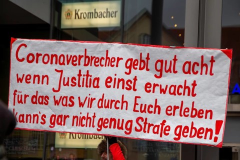 Karlsruhe, 10 December 2023: Large demonstration in favour of reappraisal of the coronavirus