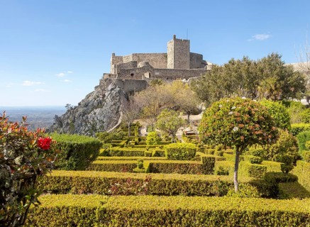 Garden of historic castle medieval village of Marvao, Portalegre district, Alto Alentejo, Portugal,