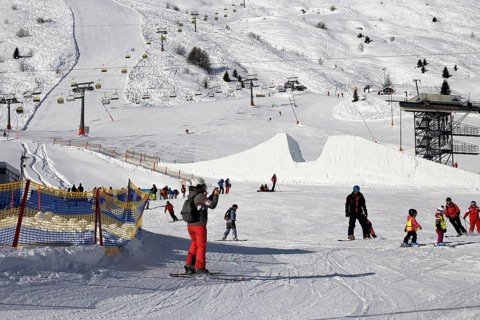 Ski piste in the Serfaus Fiss Ladis ski area, Tyrol