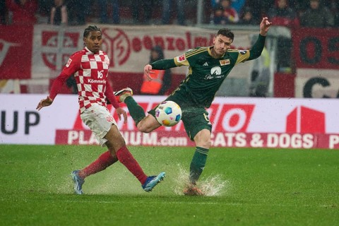 Bundesliga catch-up match Mainz 05-Union Berlin at the MEWA Arena in Mainz. Mainz's Leandro