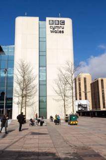 BBC Cymru Wales TV studios headquarters building, Central Square, Cardiff, South Wales, UK opened
