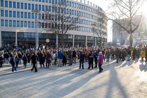 Peace demonstration against the war in Ukraine in the cities of Ludwigshafen and Mannheim with a