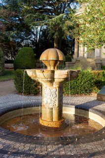 Czechoslovak memorial fountain, Jephson Gardens park, Royal Leamington Spa, Warwickshire, England,