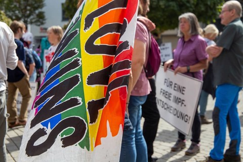 Lateral thinking demo in Darmstadt, Hesse: The demonstration was directed against the corona