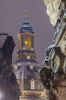 Dresden's Old Town with its historic buildings. Augustusstrasse Passage between Georgentor and