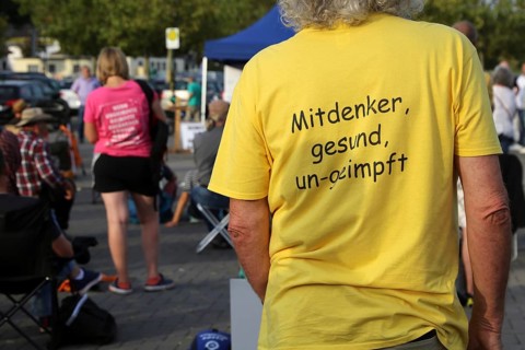 Monday demonstration against the corona measures in Bad Duerkheim under the motto Talking together,
