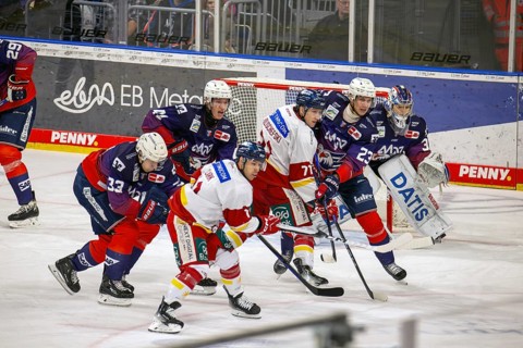 Game scene Adler Mannheim against Duesseldorfer EG (PENNY DEL, German Ice Hockey League)