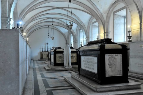 Stone sarcophagi, burial place of the House of Braganza, Monastery of Sao Vicente de Fora, built