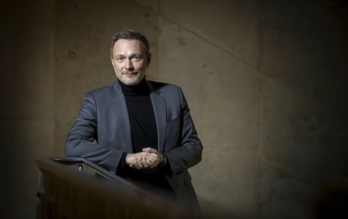 Christian Lindner (FDP), Federal Minister of Finance, photographed in the stairwell of the Federal