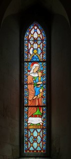 Victorian 19th century stained glass window, Lawshall church, Suffolk, England, UK by Horwood Bros