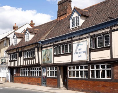 Historic Lord Nelson Inn, Adnams public house, Fore Street, Ipswich, Suffolk, England, UK