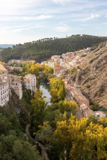 San Anton bridge and barrio neighbourhood, Rio Jucar, Cuenca, Castille La Mancha, Spain, Europe