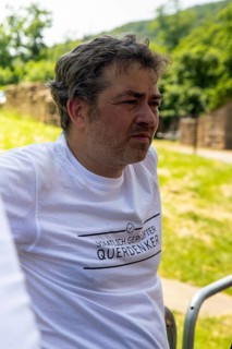 Michael Ballweg at the Hambach Festival 2023 in Neustadt an der Weinstrasse The founder of