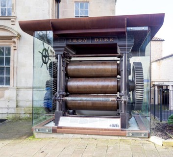 Iron Duke industrial archaeology 1849 rubber manufacturing machinery, Bradford on Avon, Wiltshire,