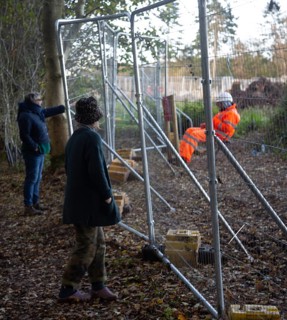HS2 construction site Crackley Woods, Kenilworth, Warwickshire, England, UK, November 2020,