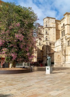 Statue sculpture of cardinal Angel Herrera Oria (1986-1968) by Jose Palma Burgos 1969, Malaga,