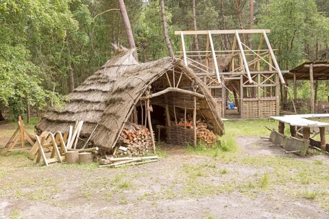 Hands on Heritage, site of reconstructed archaeological historic buildings, Tunstall forest,