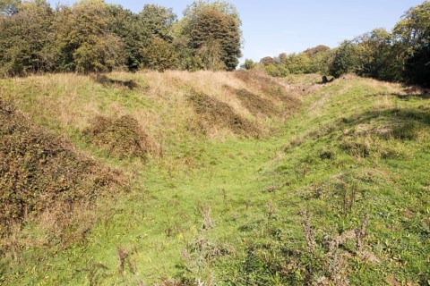 Sidbury Camp or Sidbury Hill Iron Age hill fort, Haxton Down, near Everleigh, Wiltshire, England,