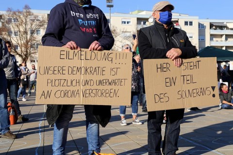 Speyer: Corona protests against the federal government's measures. The protests were organised by