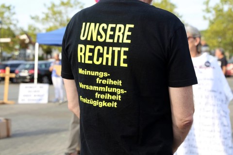 Monday demonstration against the corona measures in Bad Duerkheim under the motto Talking together,