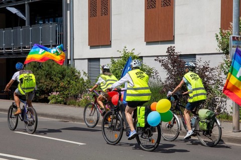 Ramstein 2022 peace camp bicycle demonstration: A bicycle demonstration was held on Sunday under