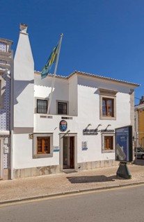 Swedish flag flying consulate building for Sweden, Tavira, Algarve, Portugal, southern Europe,
