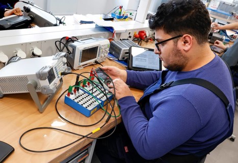 Trainees at a Deutsche Bahn training centre for industrial and technical professions, Berlin,