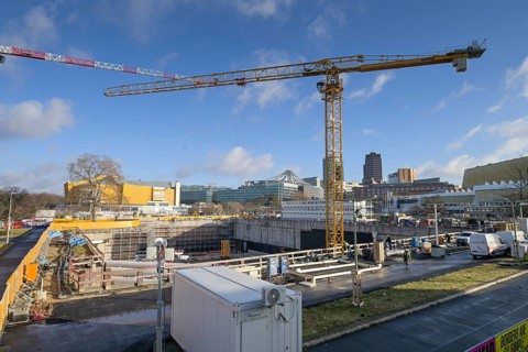 Construction site, civil engineering, Museum of the 20th century, berlin modern, Potsdamer Strasse,