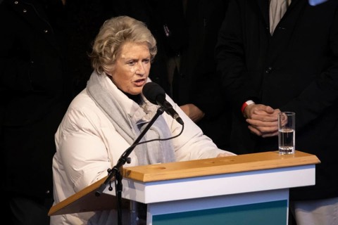 Around 20, 000 people gathered on the Roemerberg in Frankfurt am Main on 5 February 2024 to