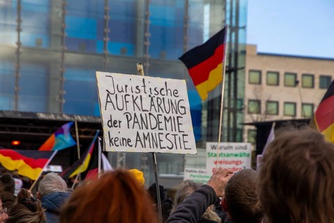 Karlsruhe, 10 December 2023: Large demonstration in favour of reappraisal of the coronavirus