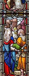 Stained glass window church of Saint Peter, Sibton, Suffolk, England, UK installed 1873 by H.