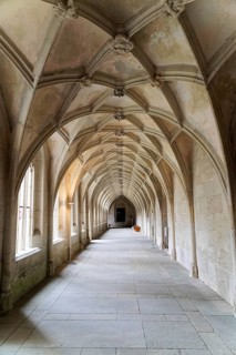 Interior view, cloister, Cistercian monastery Bebenhausen, Tuebingen, Baden-Wuerttemberg, Germany,