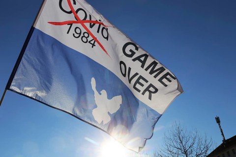 Mannheim: Demonstration against the corona measures. The demonstration was organised by an