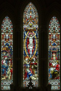 Victorian stained glass east window, Tidworth south church, Wiltshire, England, UK Heaton, Butler