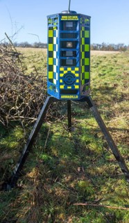 Armadillo Videoguard surveillance equipment used to observe detect protestors at HS2 protest site,