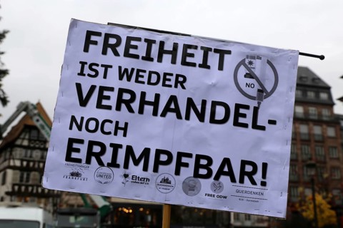 Strasbourg, France: Large demonstration for freedom against the corona measures and the vaccination