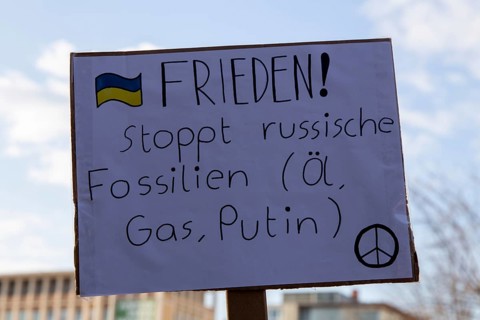 Peace demonstration against the war in Ukraine in the cities of Ludwigshafen and Mannheim with a