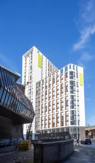 CODE building modern architecture high rise student accommodation, city centre, Coventry, England,