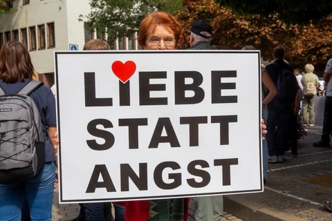 Lateral thinking demo in Darmstadt, Hesse: The demonstration was directed against the corona