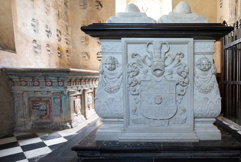 Farleigh Hungerford castle, Somerset, England, UK Hungerford family tombs in North Chapel