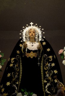 Statue of Virgin de los Dolores, church of Saint Anthony of Padua, Frigiliana, Malaga province,